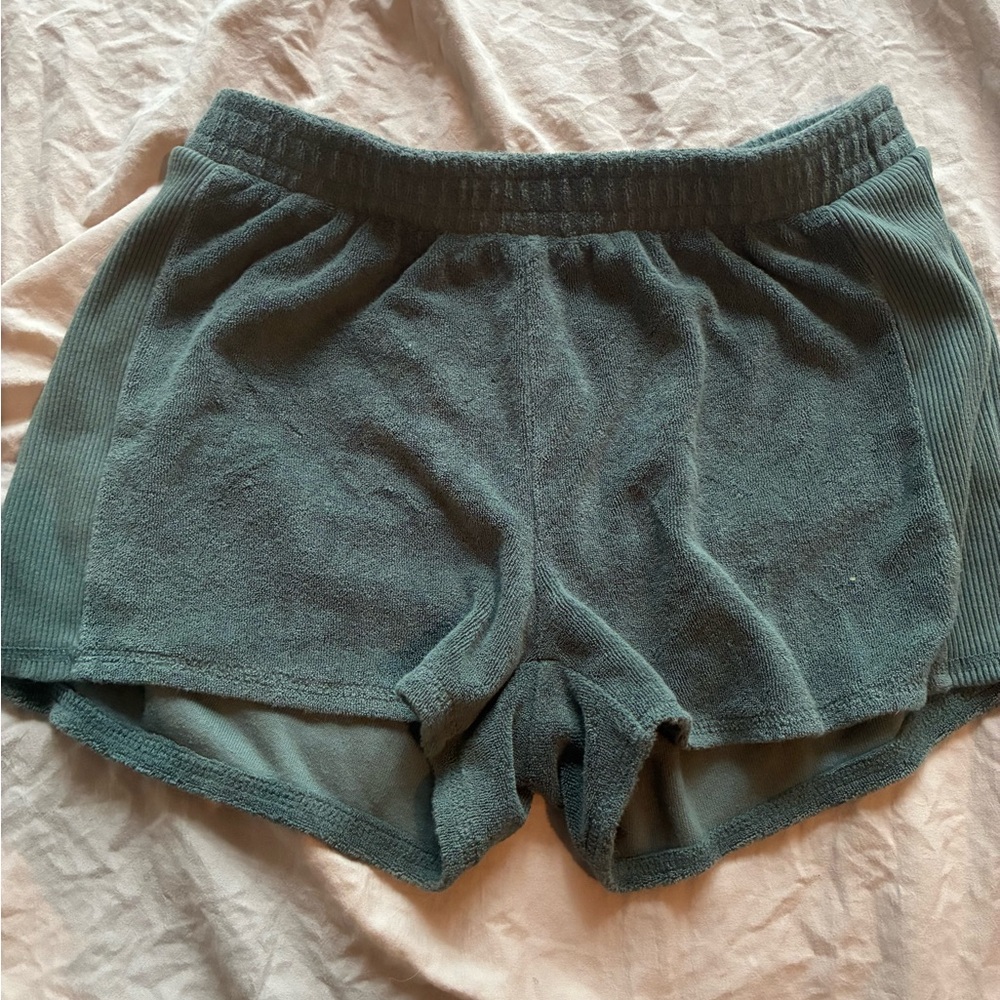 Aeropostale Dark Green Terry Cloth Athletic Shorts